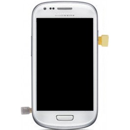i8190, i8190n, S3 mini Samsung  display completo blanco con marco 