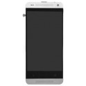 HTC One Mini M4, 601n, Display Lcd con Cristal Digitalizador Original y carcasa frontal Blanca plata